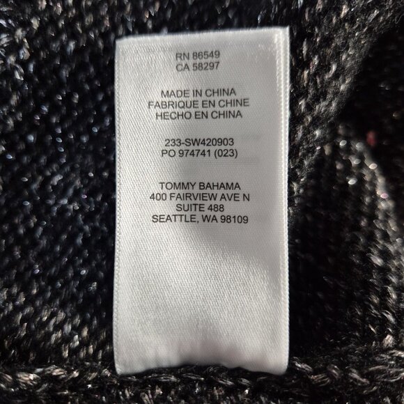 Tommy Bahama Women's Shimmer Balloon Sleeved Bateau Sweater Size XL Black (29) - Picture 14 of 14